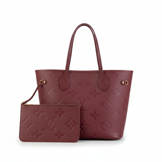 Neverfull MM Monogram Empreinte Leather Tote Bag