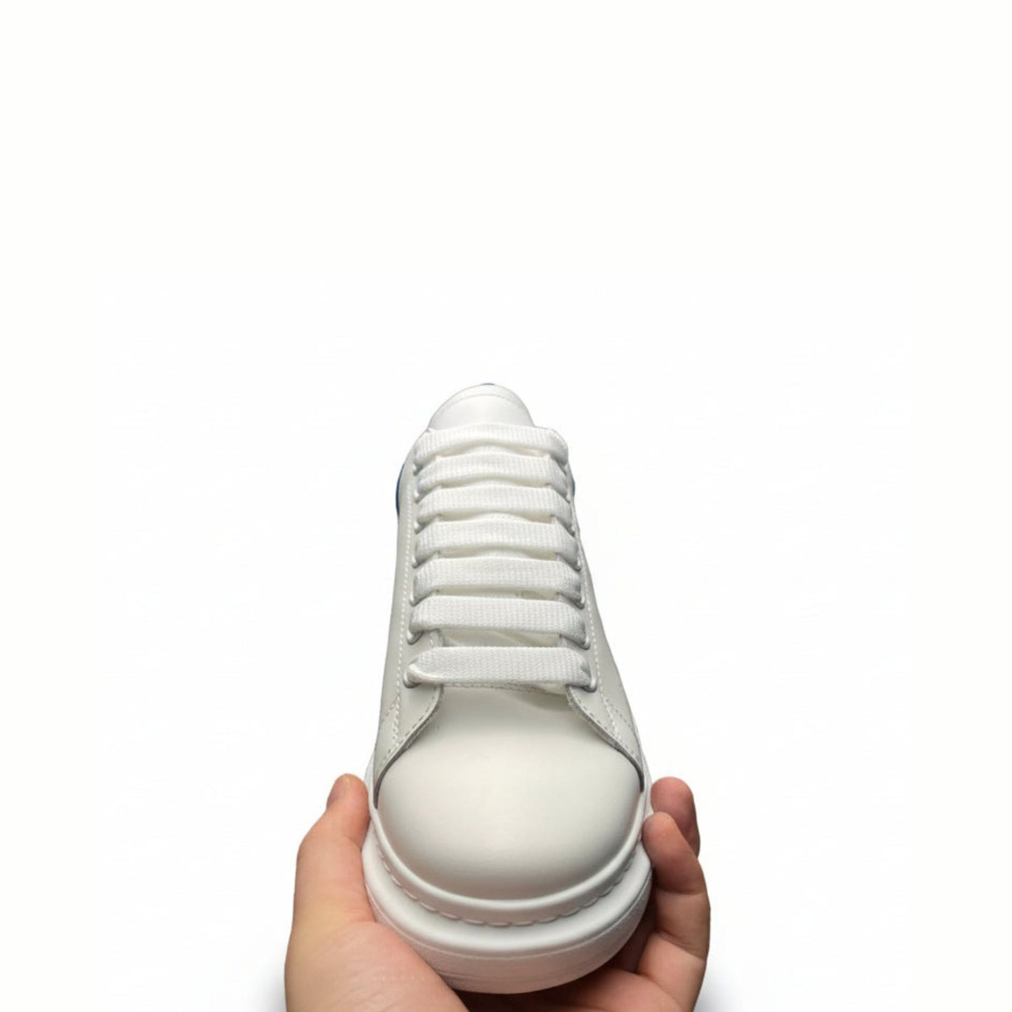 Alexander McQueen Oversized Leather Trainers White Powder Blue