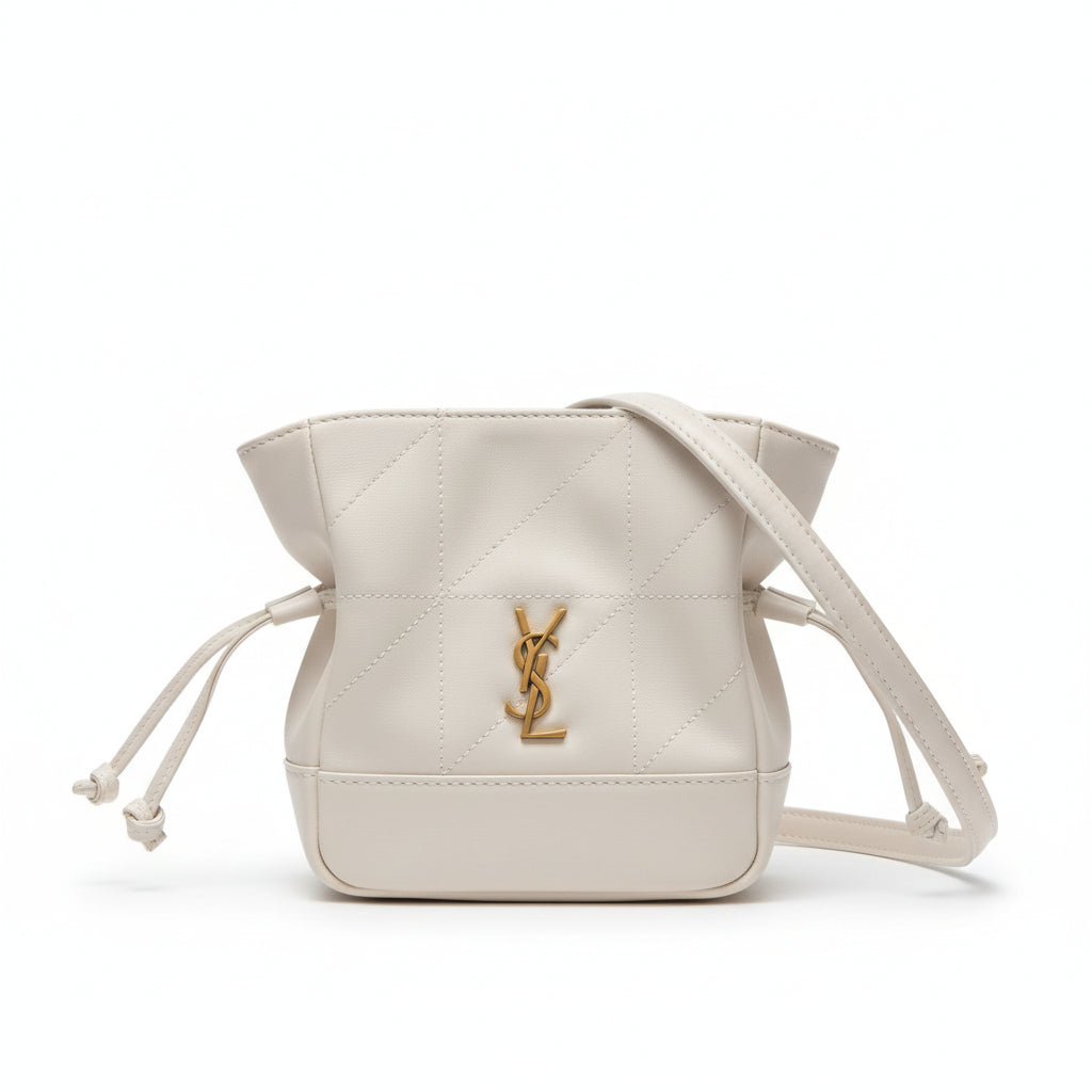 Jamie Mini Shoulder Pouch White Lambskin Leather