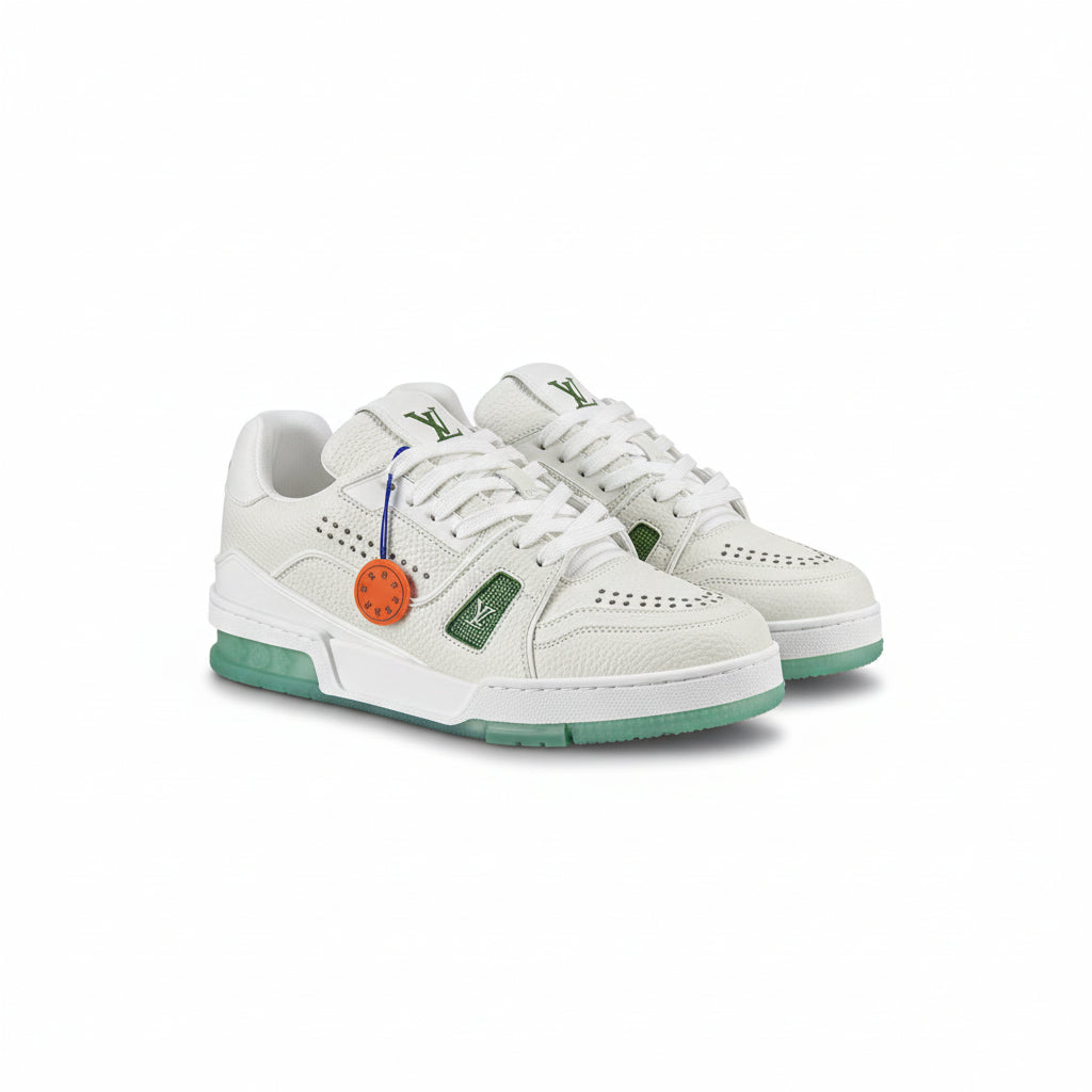 LV Trainer Sneakers – White/Green