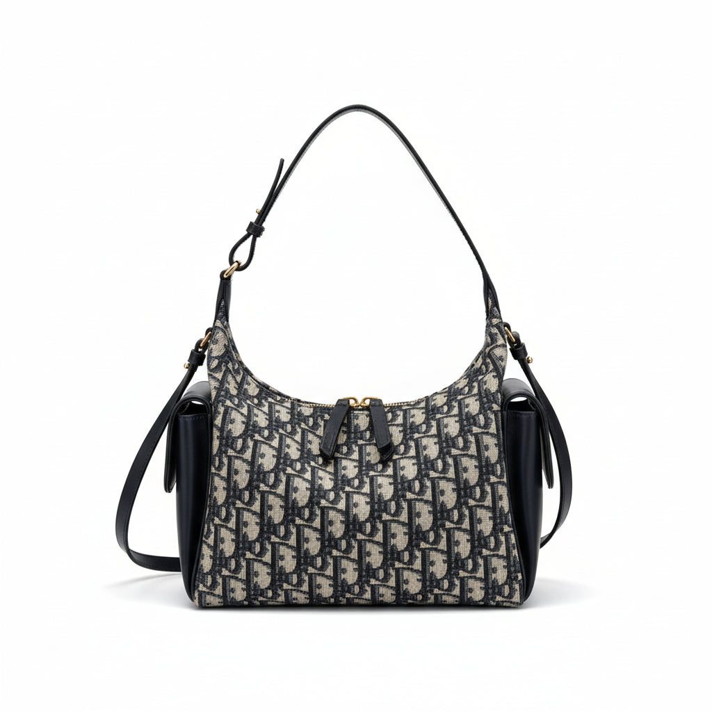 Medium D-Dream Bag Blue Dior Oblique Canvas