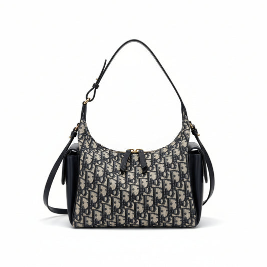 Medium D-Dream Bag Blue Dior Oblique Canvas