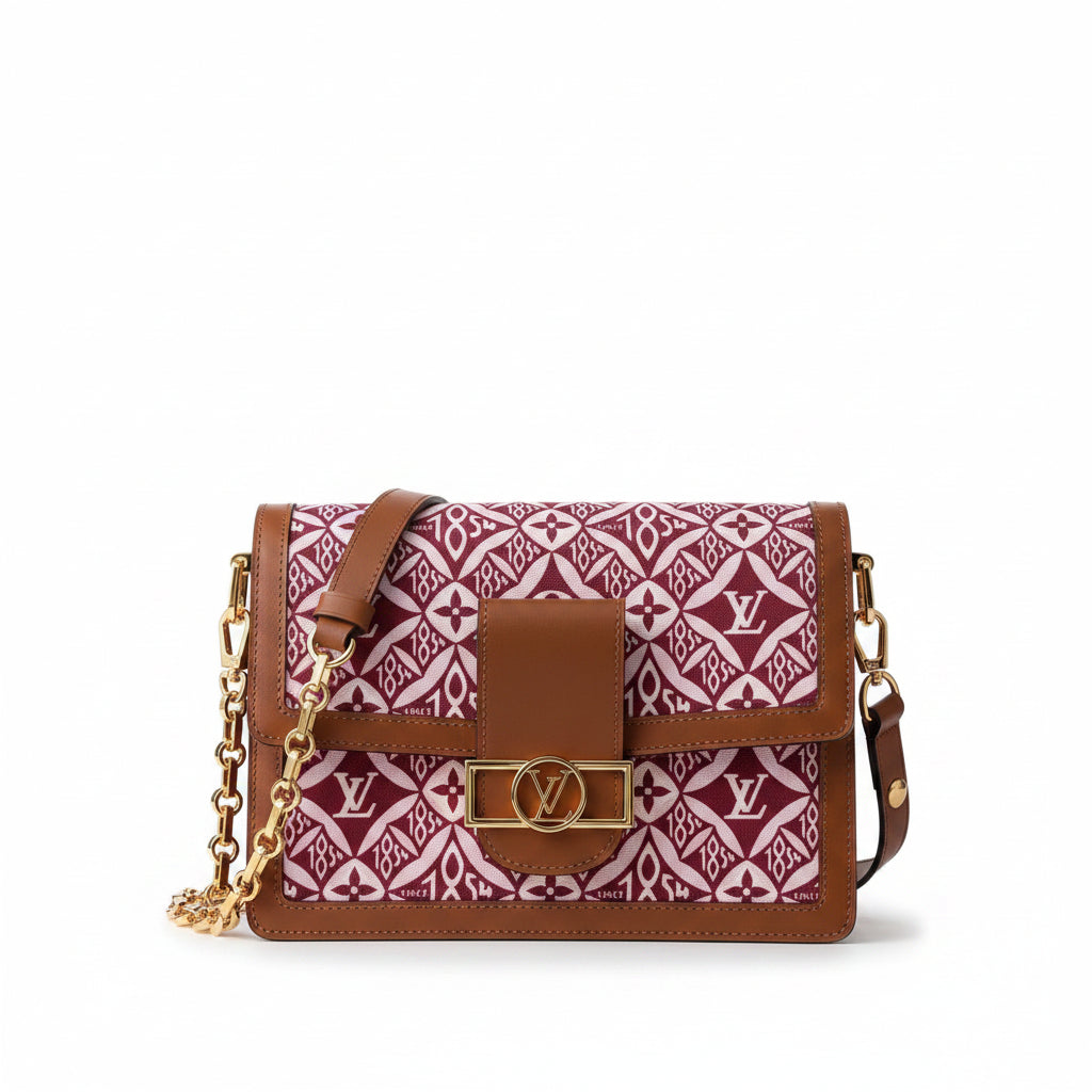 LV Since 1854 Dauphine Mini – Burgundy/Pink Jacquard