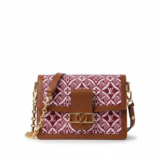 LV Since 1854 Dauphine Mini – Burgundy/Pink Jacquard