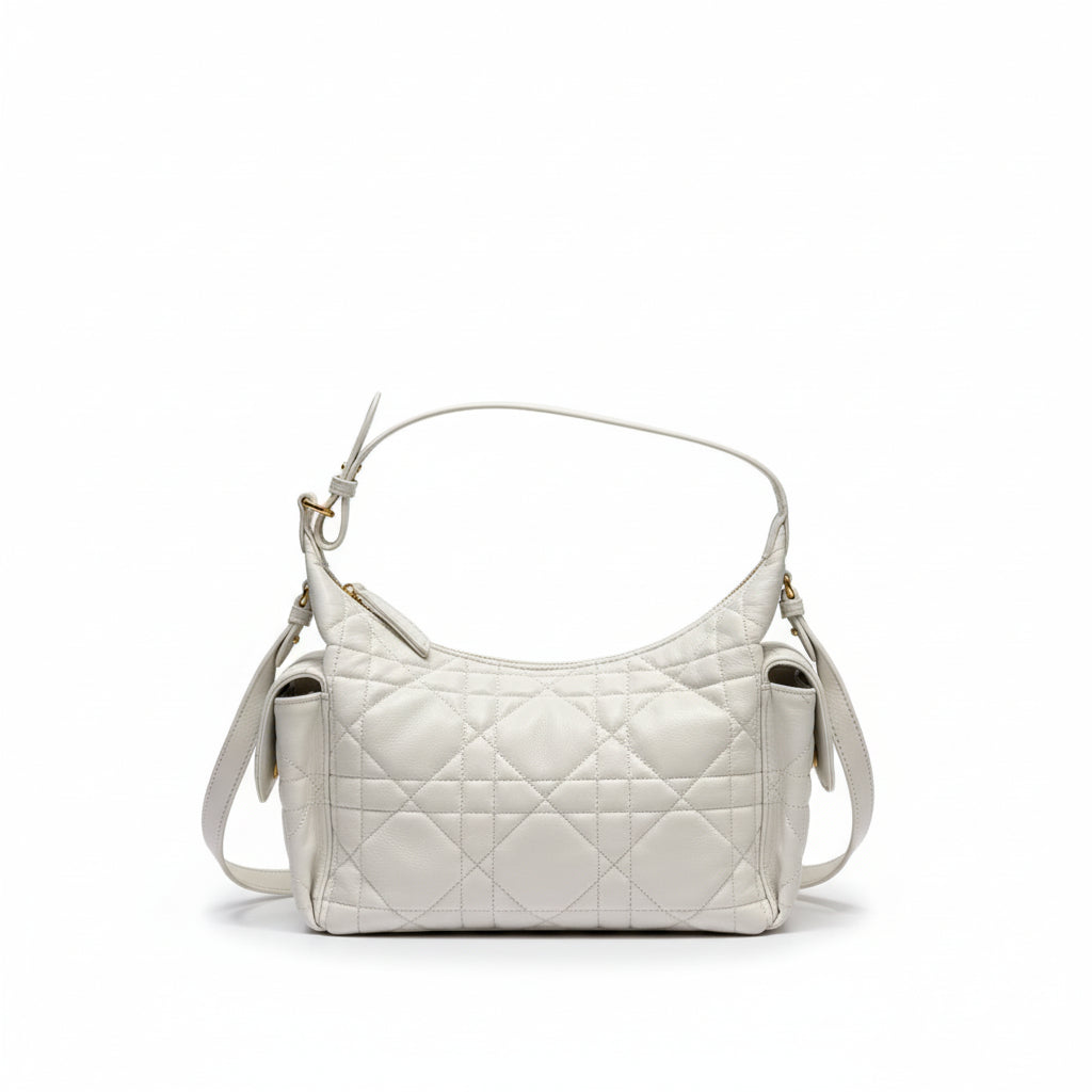Medium D-Dream Bag Latte Macrocannage Lambskin
