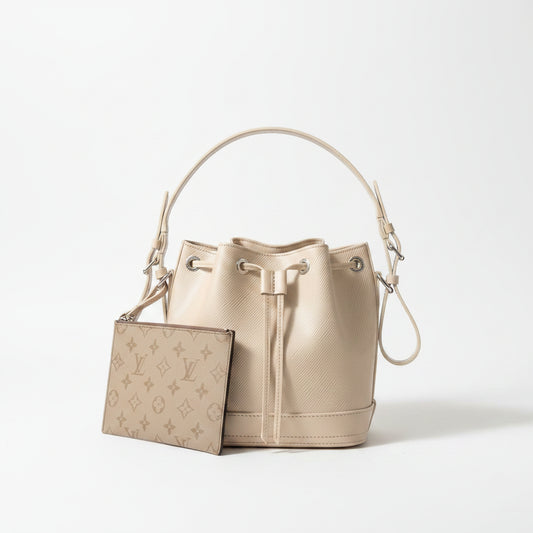 LV Noé BB Bucket Bag – Quartz White Epi