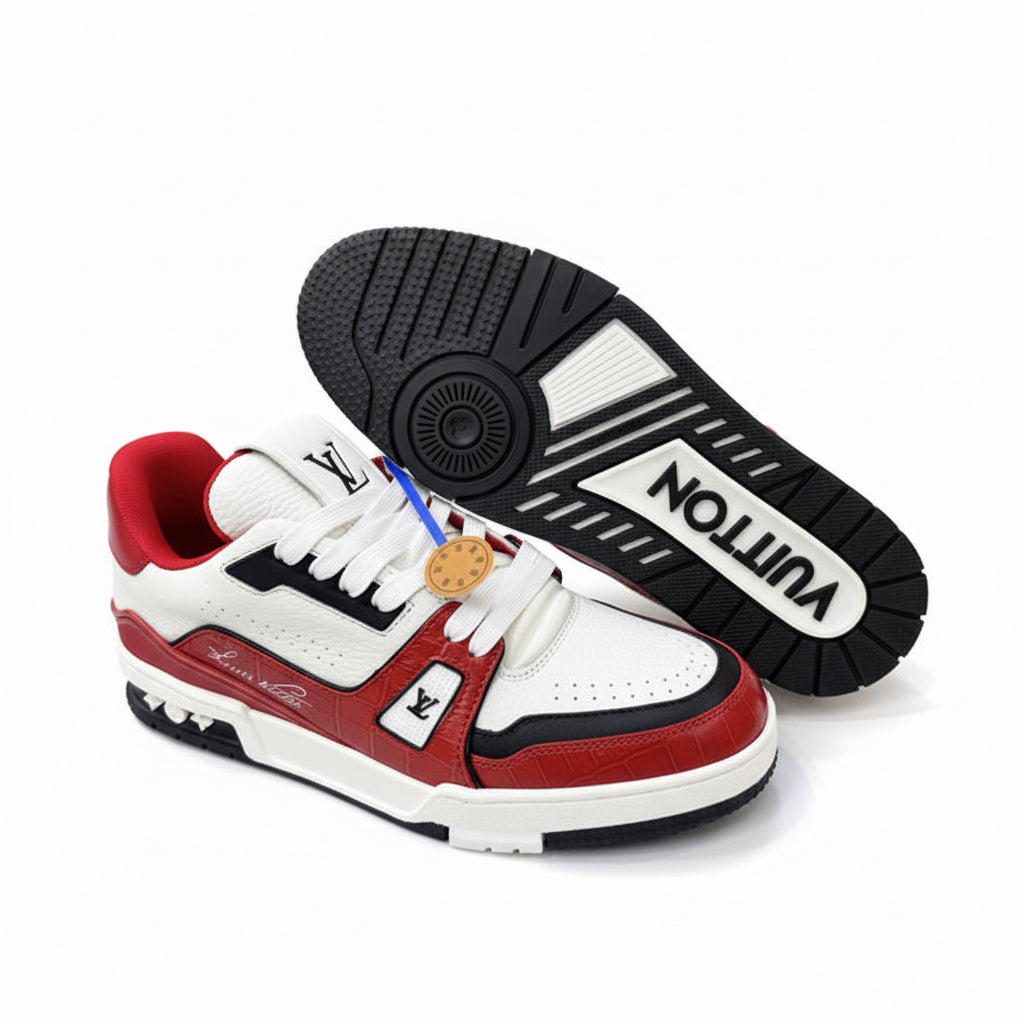 LV Trainer #54 Sneakers – Red/White