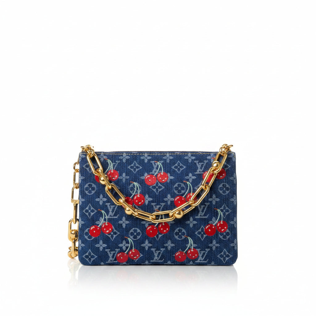 LV x Murakami Cherry Coussin PM – Denim Monogram