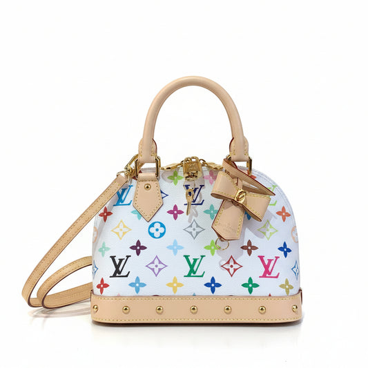 LV Alma BB Takashi Murakami – White Multicolor
