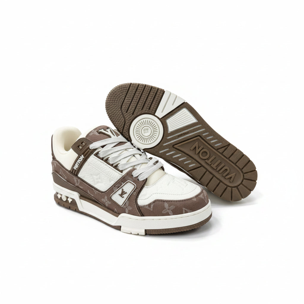 LV Trainer Sneakers – Taupe Brown