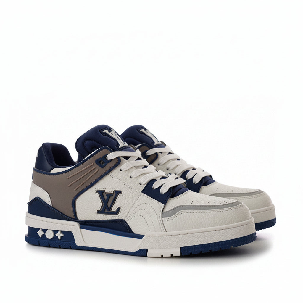 LV Trainer Sneakers – Blue/White