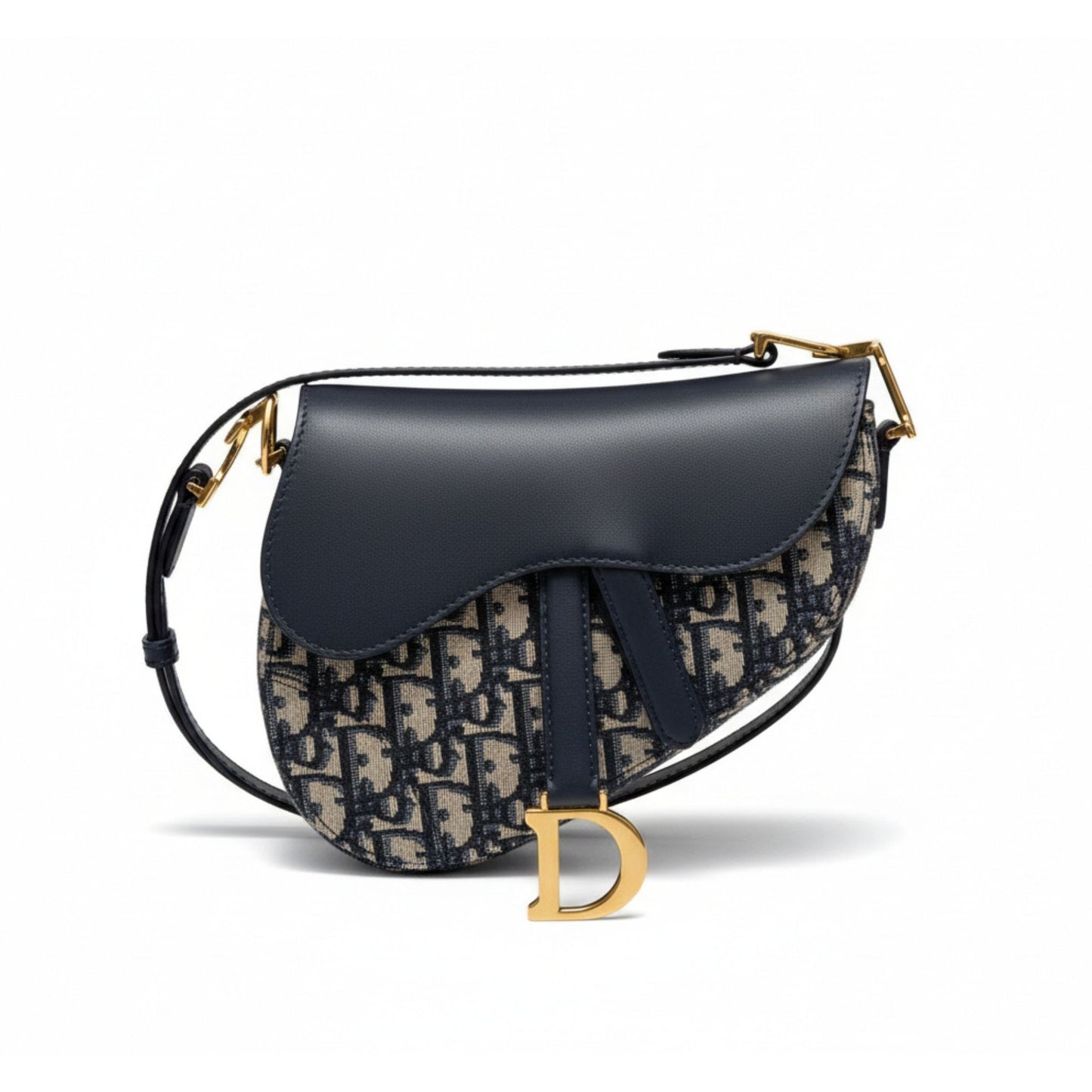 Mini Saddle Bag Blue Dior Oblique Jacquard with Strap