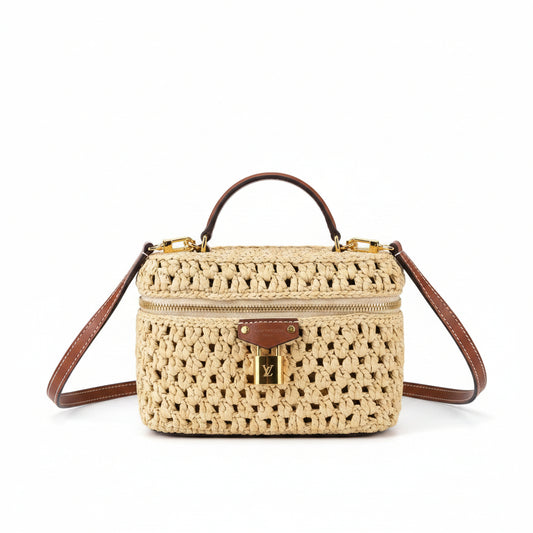 LV Vanity Chain Pouch – Raffia