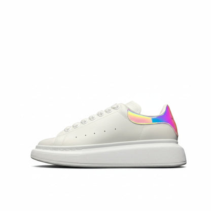 Oversized Leather Sneakers White Iridescent