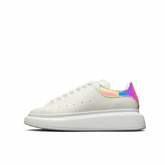 Oversized Leather Sneakers White Iridescent