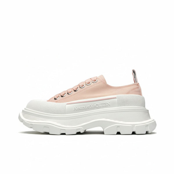 Alexander McQueen Tread Slick Low Top Sneakers Ivory Pink/White