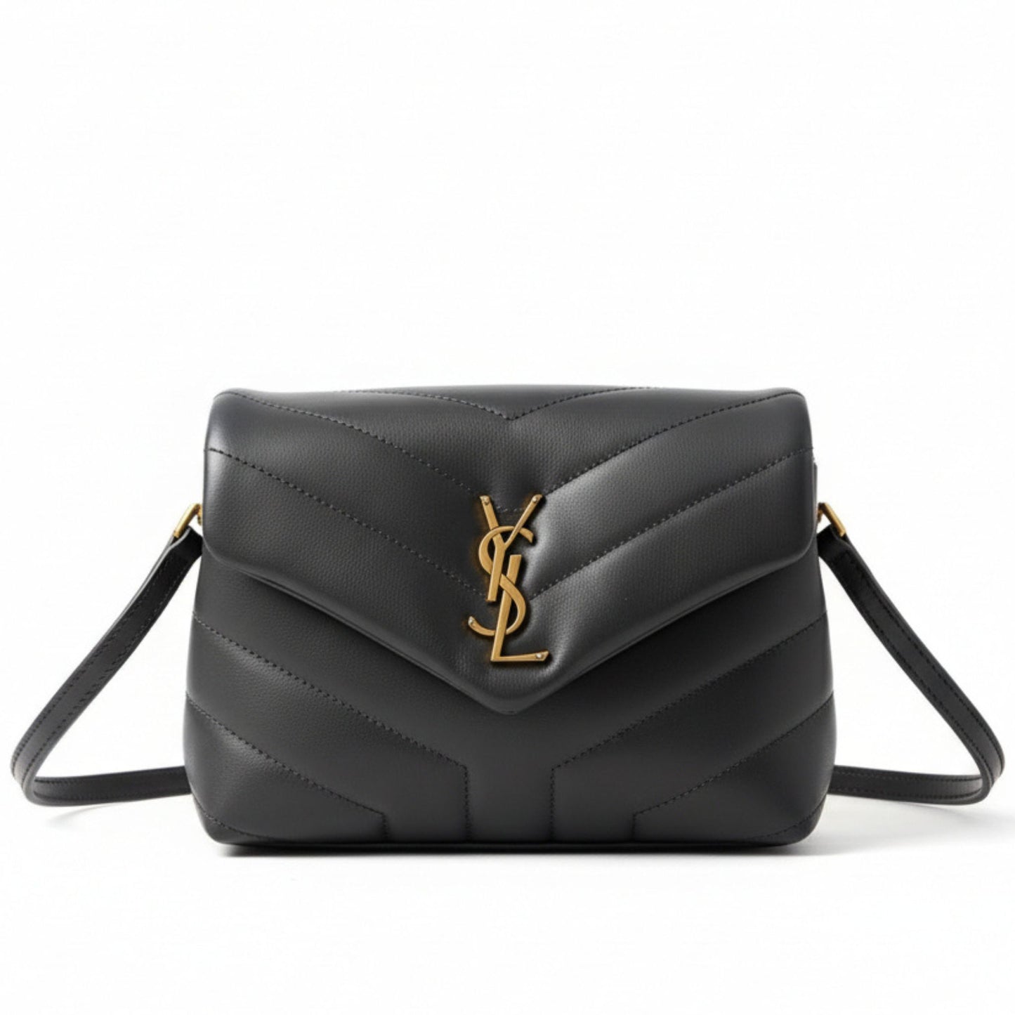 Toy Loulou Matelassé Quilted Leather Shoulder Bag Black