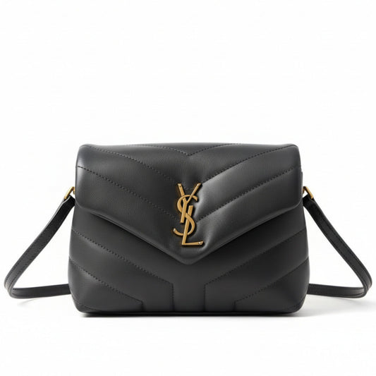 Toy Loulou Matelassé Quilted Leather Shoulder Bag Black