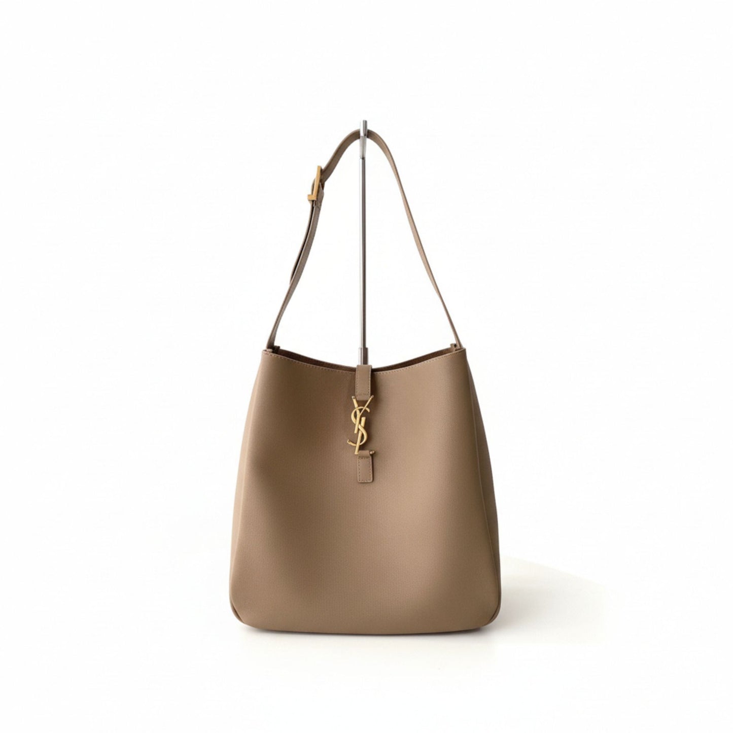 Le 5 À 7 Taupe Leather Hobo Bag