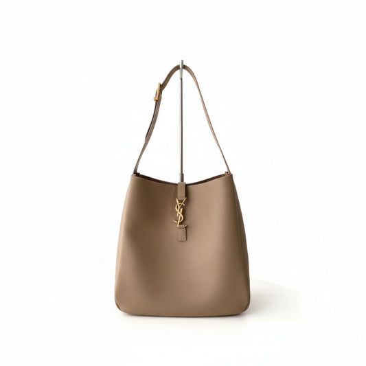 Le 5 À 7 Taupe Leather Hobo Bag