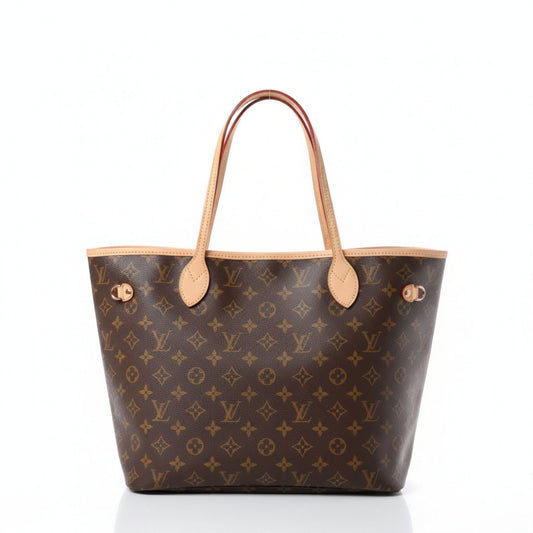 Neverfull MM Monogram Canvas Tote Bag with Colorful Lining