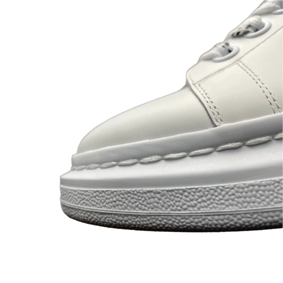 McQueen Elevated Sole Street Sneakers in White Black