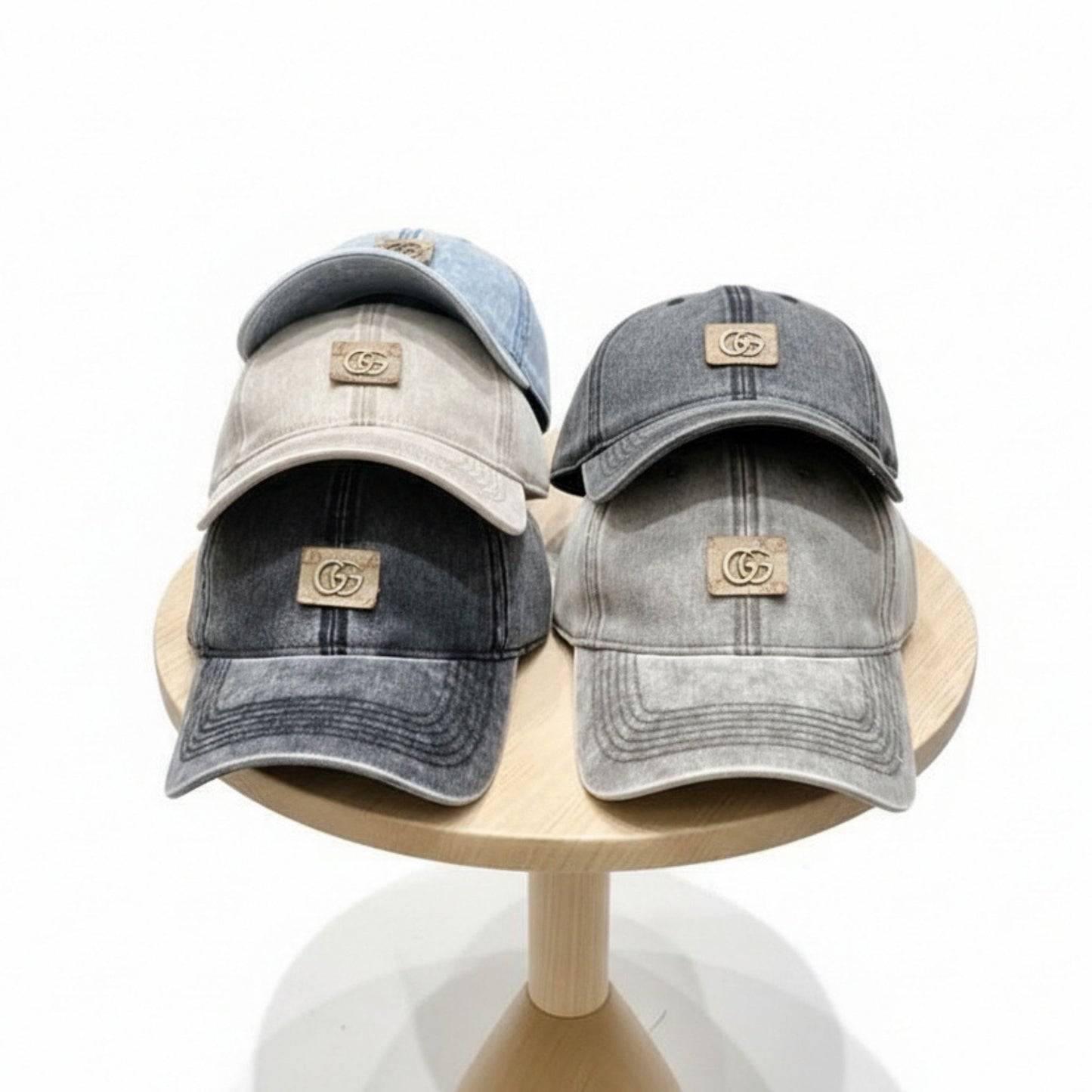 Gucci Vintage-Style Denim Baseball Caps