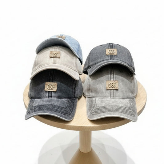 Gucci Vintage-Style Denim Baseball Caps
