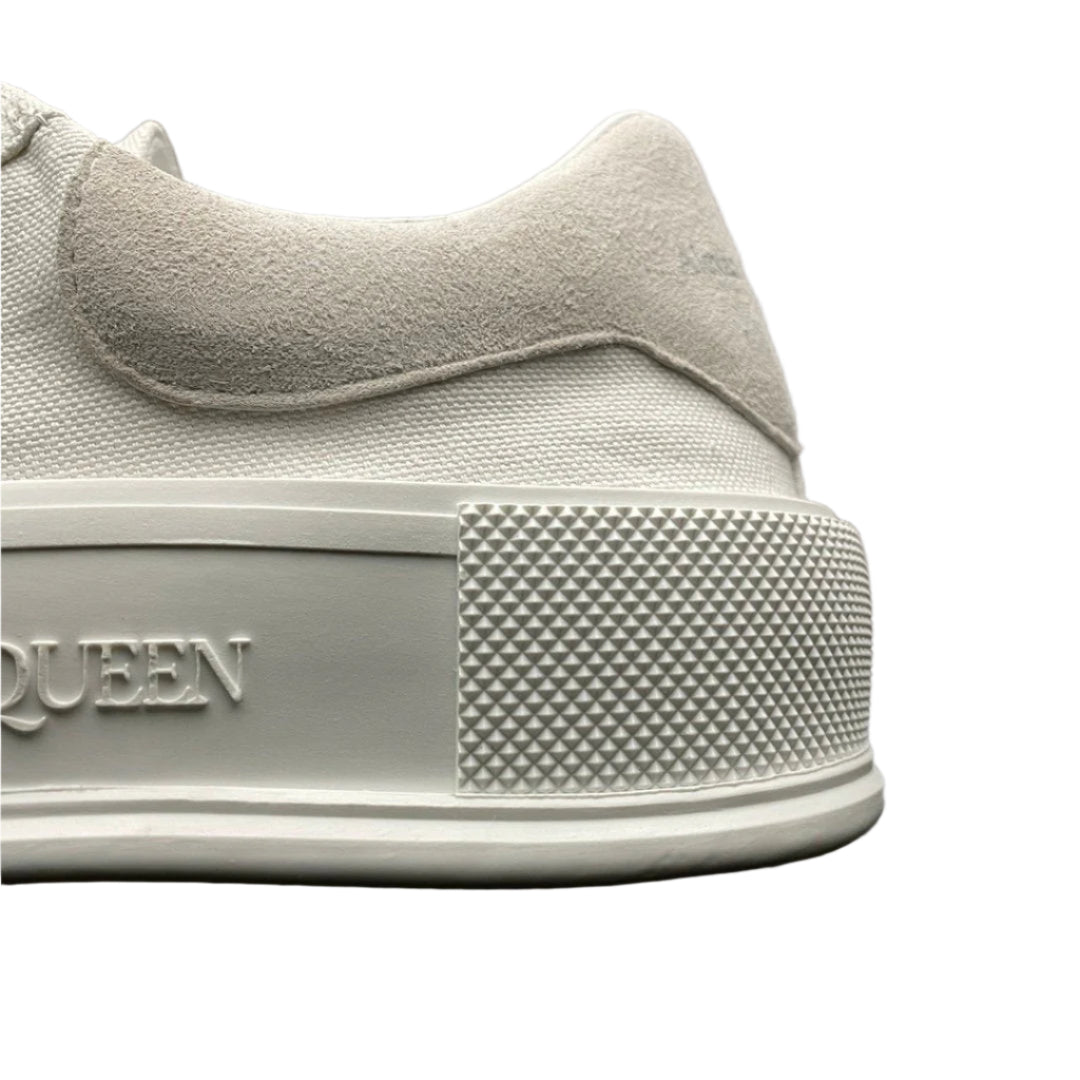 Alexander McQueen Deck Skate Plimsoll White – Designer Low-Top