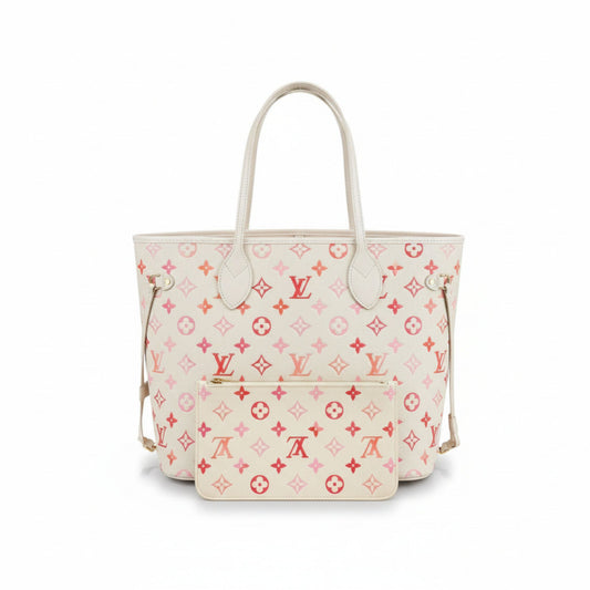 Neverfull MM Sunrise Aquarelle Monogram Empreinte Leather Tote Bag