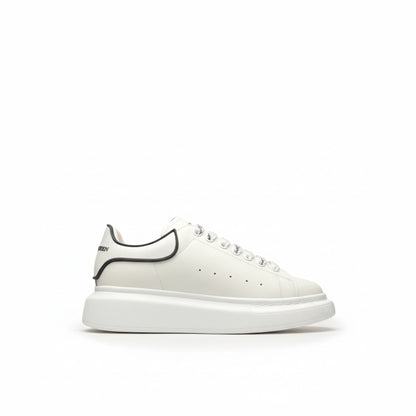 Low Top Chunky Sole Leather Trainers White Finish