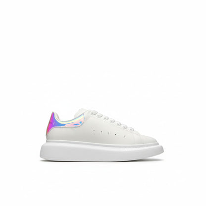 Oversized Leather Sneakers White Iridescent