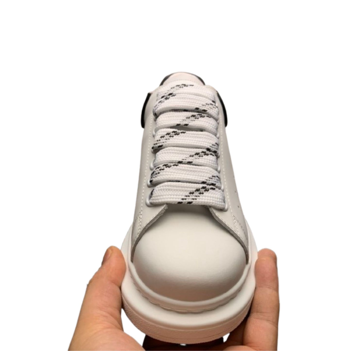 Alexander McQueen White – Black Outline Sneakers