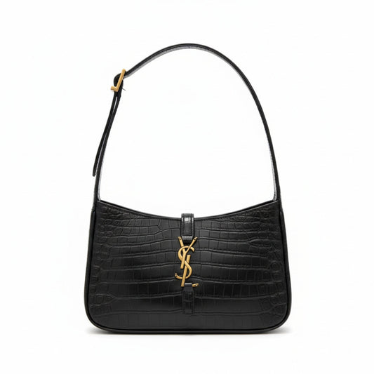 Le 5 À 7 Crocodile-Effect Leather Shoulder Bag