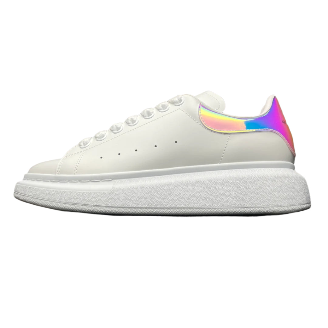 Oversized Leather Sneakers White Iridescent