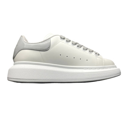 Chunky Sole Leather Trainers in White Opal Women