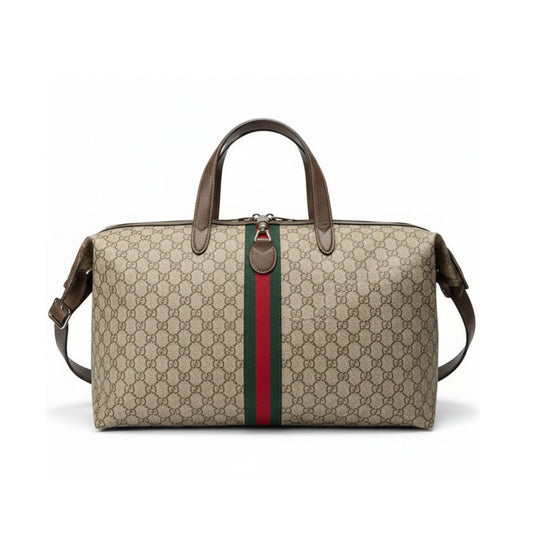 Gucci Savoy Medium Duffle Bag Beige Brown