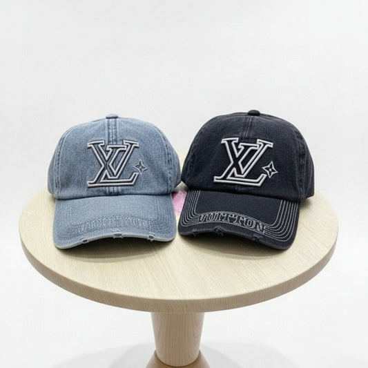 Louis Vuitton LV Denim Washed Baseball Caps – Blue & Black