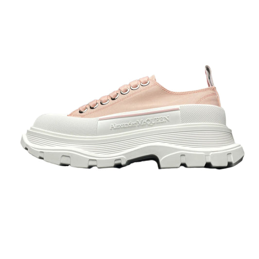 Alexander McQueen Tread Slick Low Top Sneakers Ivory Pink/White