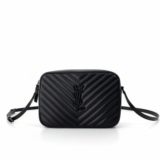 Lou Camera Quilted Leather Crossbody Bag Black