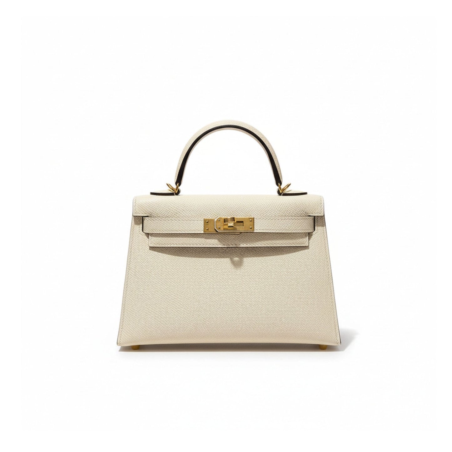 Kelly 20 II Mini Bag White/Cream Epsom Leather with Gold Hardware