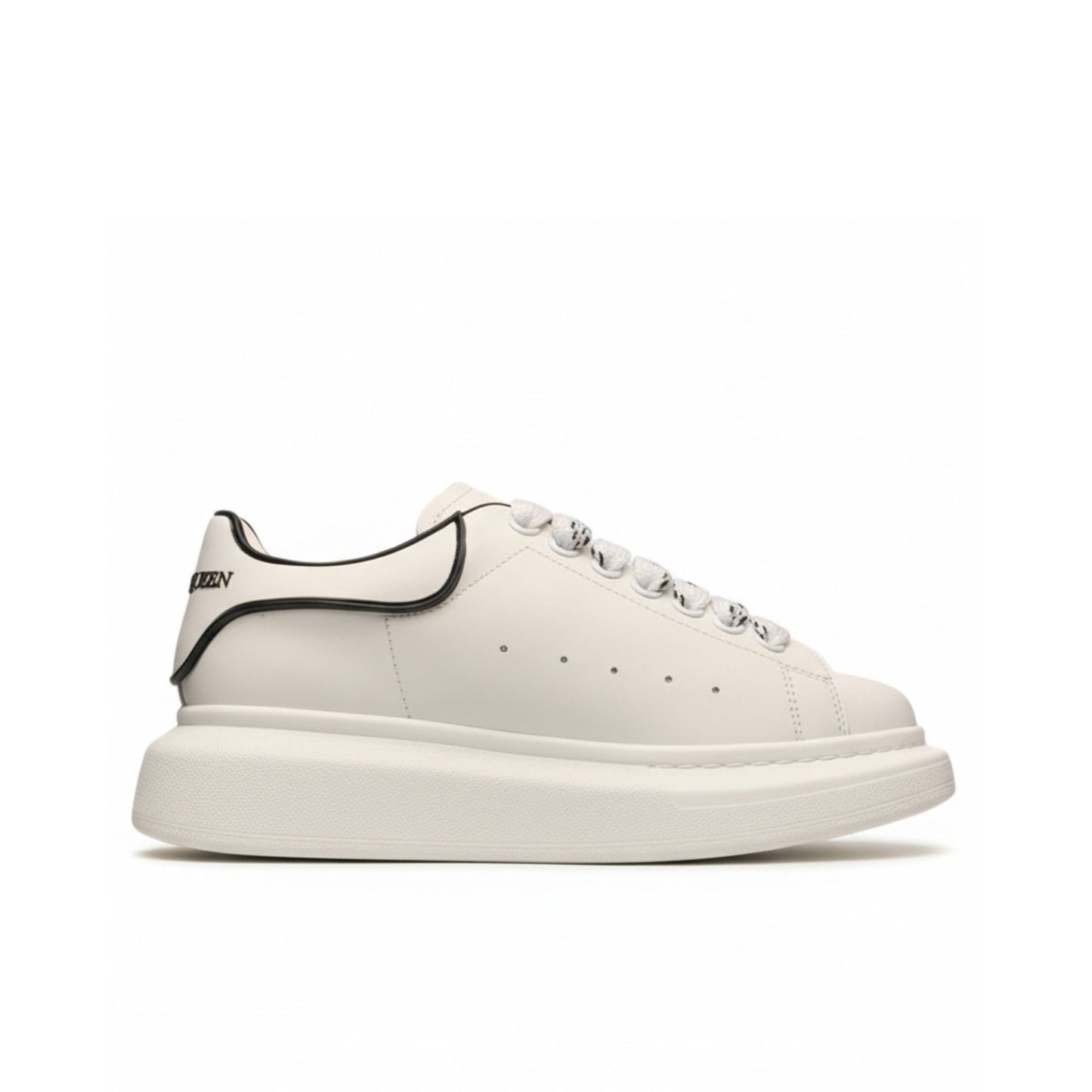 Alexander McQueen White – Black Outline Sneakers