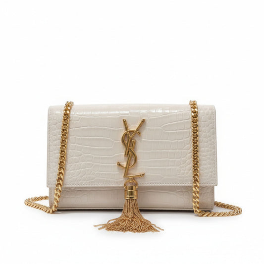 Kate Small Tassel Bag – White