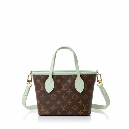 Neverfull Bandoulière Inside Out BB Monogram Celadon Tote Bag