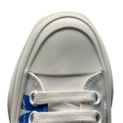 Alexander McQueen Two-Tone Lace-Up Leather Trainers White Blue