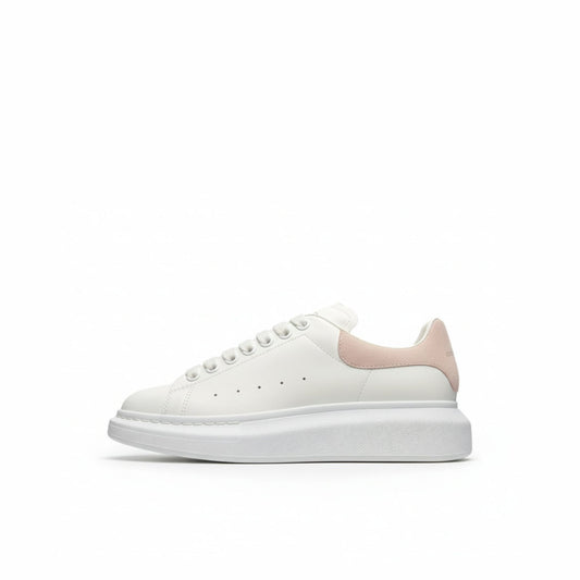 McQueen Pastel Accent Platform Trainers in White and Pink