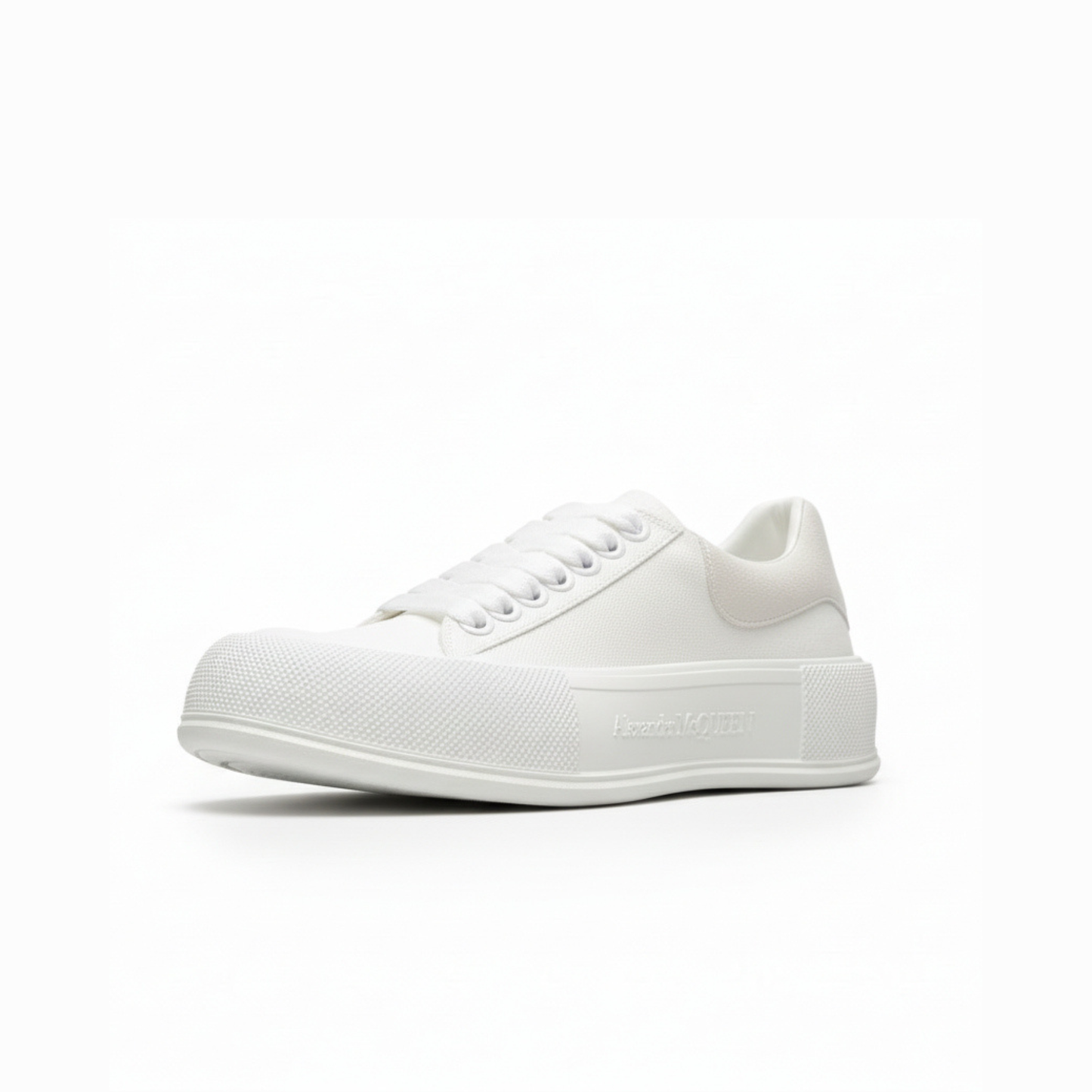 Alexander McQueen Deck Skate Plimsoll White – Designer Low-Top