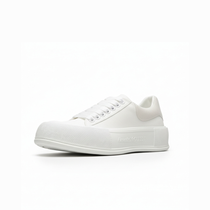 Alexander McQueen Deck Skate Plimsoll White – Designer Low-Top