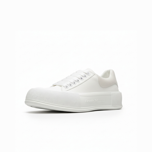 Alexander McQueen Deck Skate Plimsoll White – Designer Low-Top