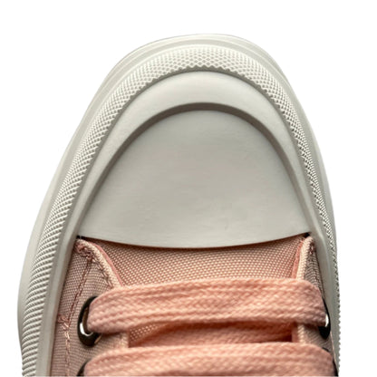 Alexander McQueen Tread Slick Low Top Sneakers Ivory Pink/White